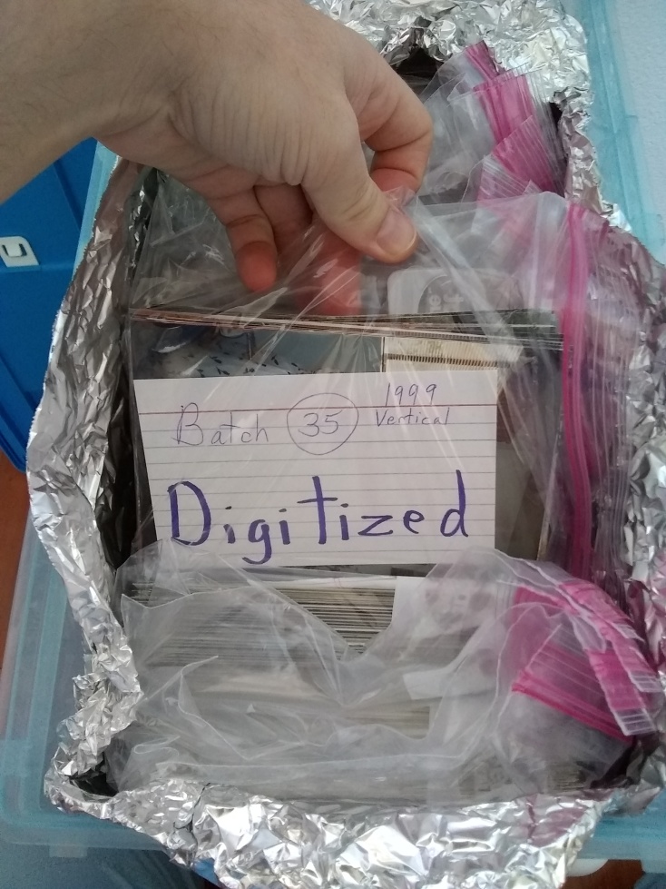 bag containing single batch of digitized pictures